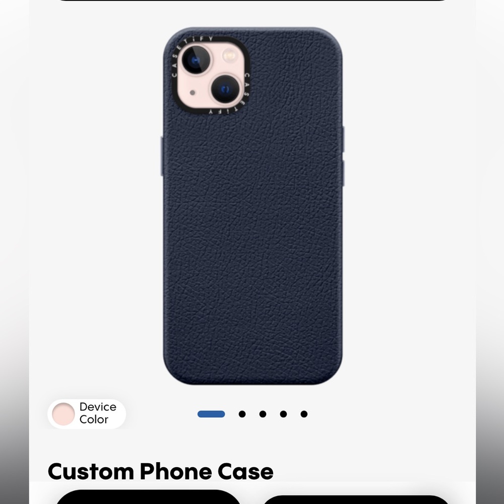 Navy blue leather phone case